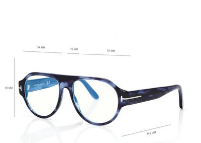 TOM FORD  LIGHT HAVANA BLUE BLOCK PILOT OPTICALS