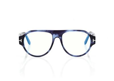 TOM FORD  LIGHT HAVANA BLUE BLOCK PILOT OPTICALS