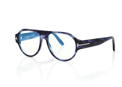 TOM FORD  LIGHT HAVANA BLUE BLOCK PILOT OPTICALS