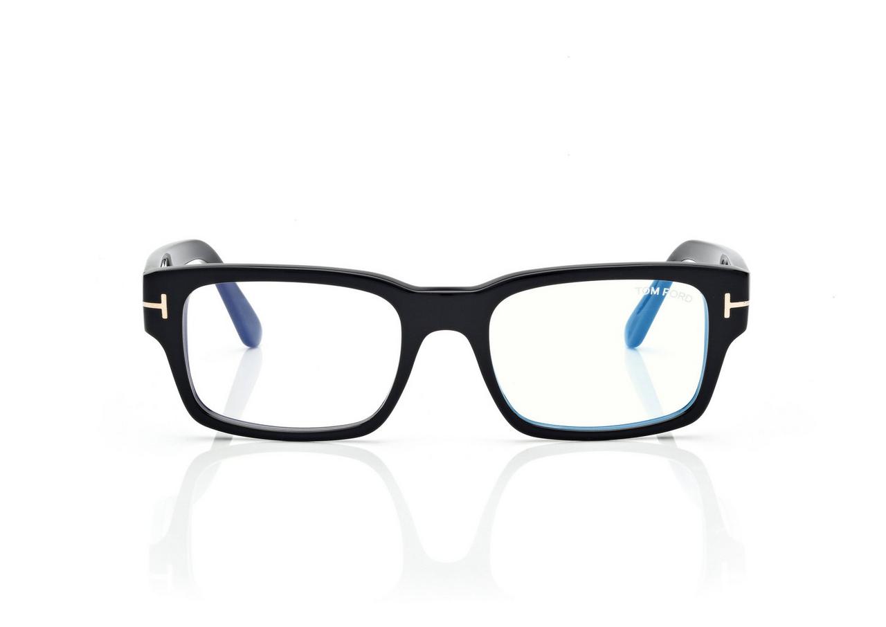 TOM FORD  BLACK BLUE BLOCK RECTANGULAR OPTICALS