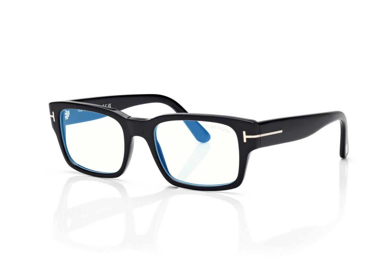 TOM FORD  BLACK BLUE BLOCK RECTANGULAR OPTICALS