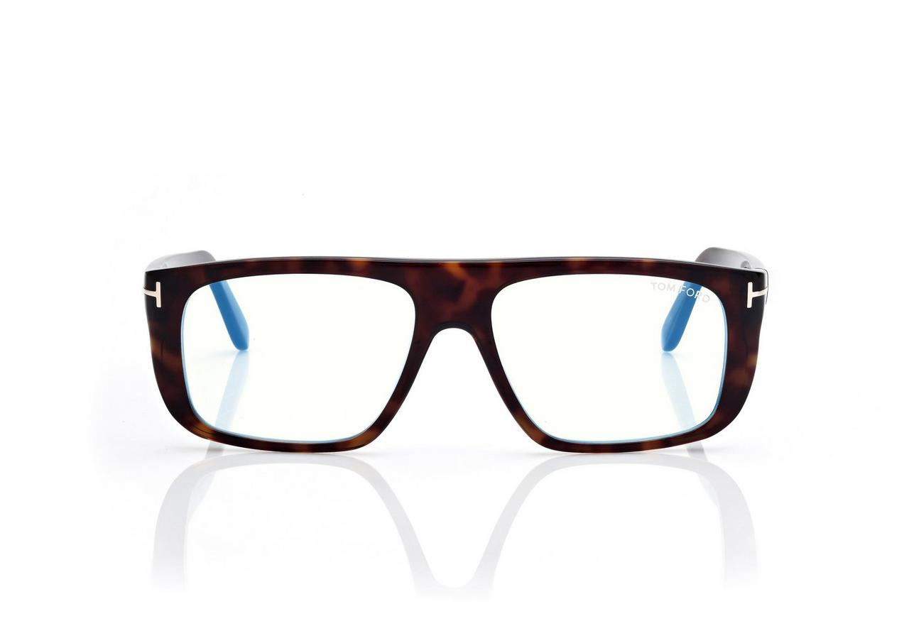 TOM FORD  DARK HAVANA BLUE BLOCK PILOT OPTICALS