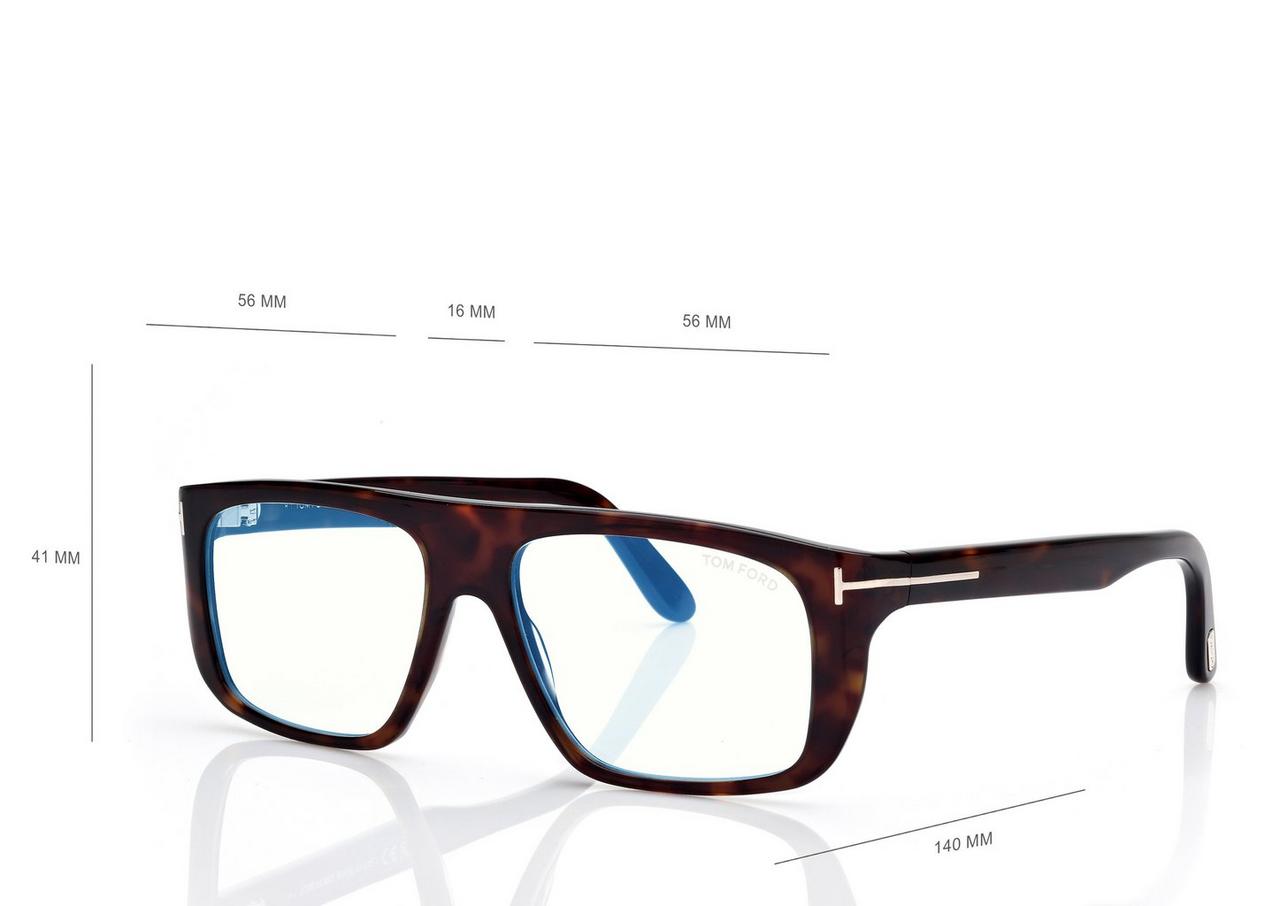 TOM FORD  DARK HAVANA BLUE BLOCK PILOT OPTICALS