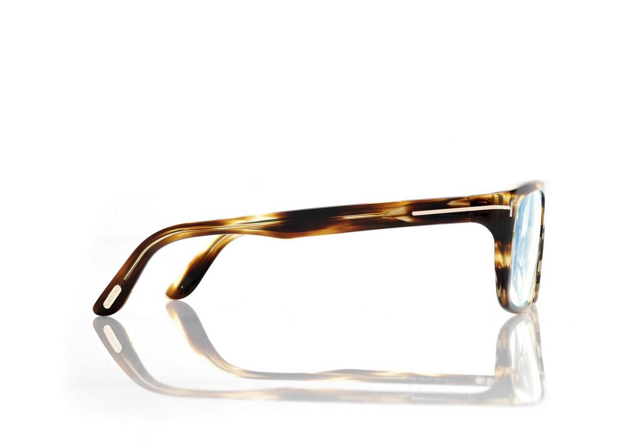 TOM FORD  STRIPED BLACK HAVANA BLUE BLOCK PILOT OPTICALS
