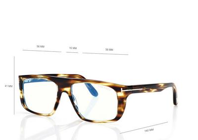 TOM FORD  STRIPED BLACK HAVANA BLUE BLOCK PILOT OPTICALS