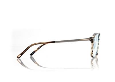 TOM FORD  STRIPED BLACK HAVANA BLUE BLOCK NAVIGATOR OPTICALS