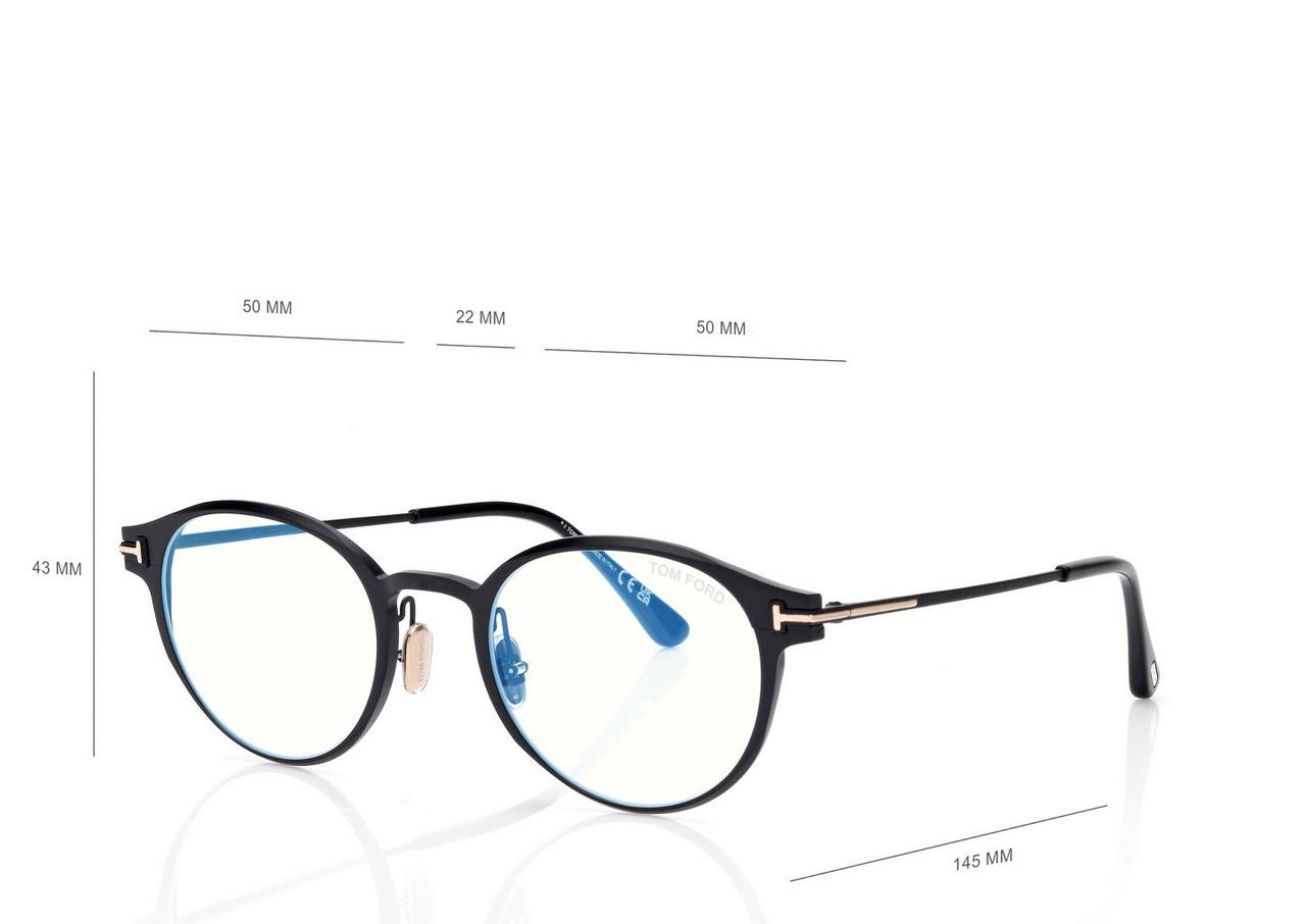 TOM FORD  BLACK BLUE BLOCK ROUND OPTICALS