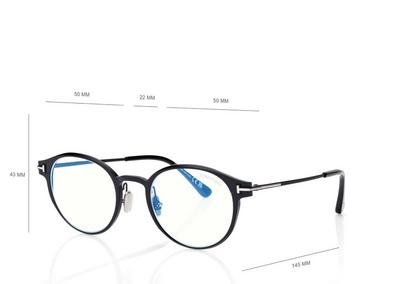 TOM FORD  BLACK + OTHER BLUE BLOCK ROUND OPTICALS