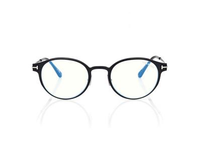 TOM FORD  BLACK + OTHER BLUE BLOCK ROUND OPTICALS