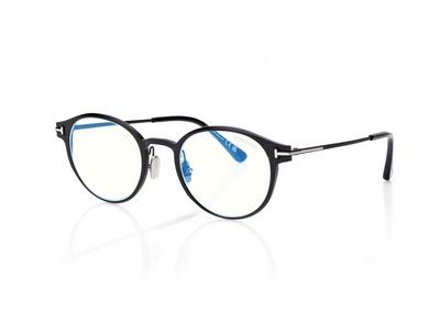 TOM FORD  BLACK + OTHER BLUE BLOCK ROUND OPTICALS