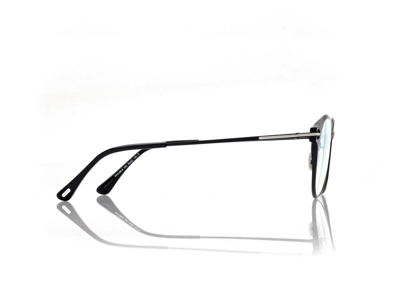 TOM FORD  BLACK + OTHER BLUE BLOCK ROUND OPTICALS