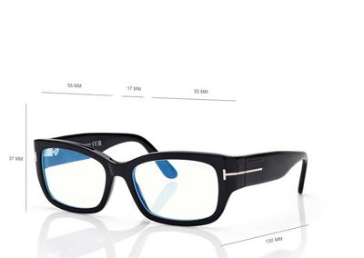 TOM FORD  BLACK BLUE BLOCK RECTANGULAR OPTICALS