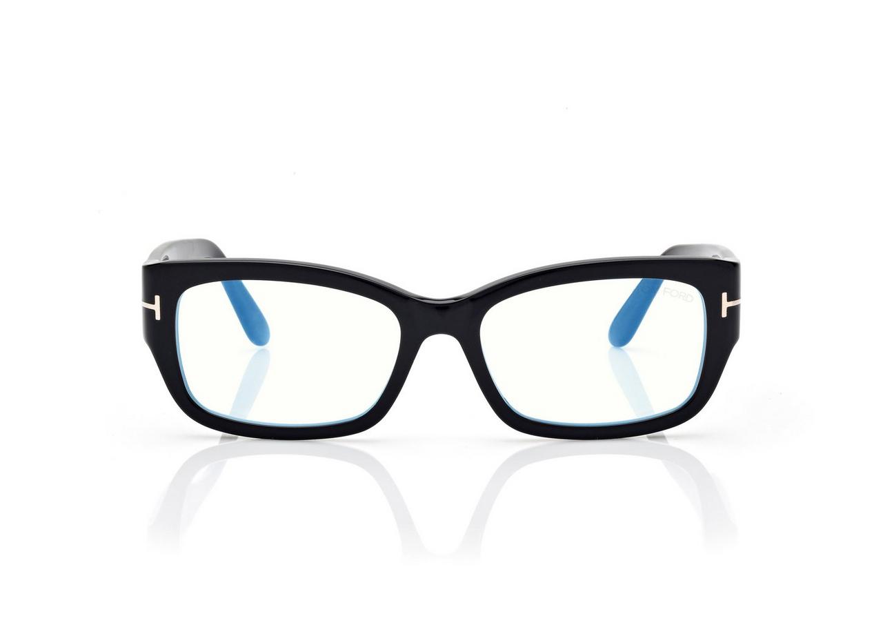 TOM FORD  BLACK BLUE BLOCK RECTANGULAR OPTICALS