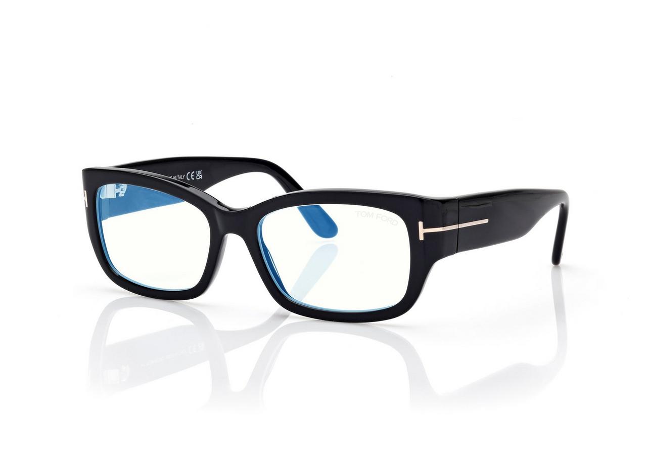 TOM FORD  BLACK BLUE BLOCK RECTANGULAR OPTICALS