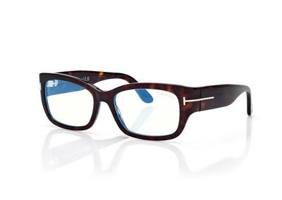 TOM FORD  DARK HAVANA BLUE BLOCK RECTANGULAR OPTICALS