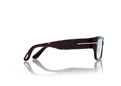 TOM FORD  DARK HAVANA BLUE BLOCK RECTANGULAR OPTICALS