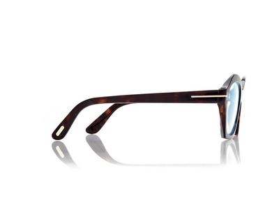 TOM FORD  DARK HAVANA BLUE BLOCK GEOMETRIC OPTICALS