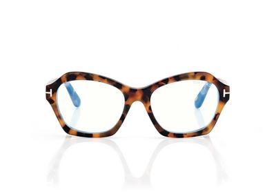 TOM FORD  STRIPED BLACK HAVANA BLUE BLOCK GEOMETRIC OPTICALS
