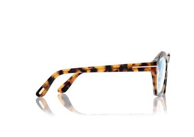 TOM FORD  STRIPED BLACK HAVANA BLUE BLOCK GEOMETRIC OPTICALS