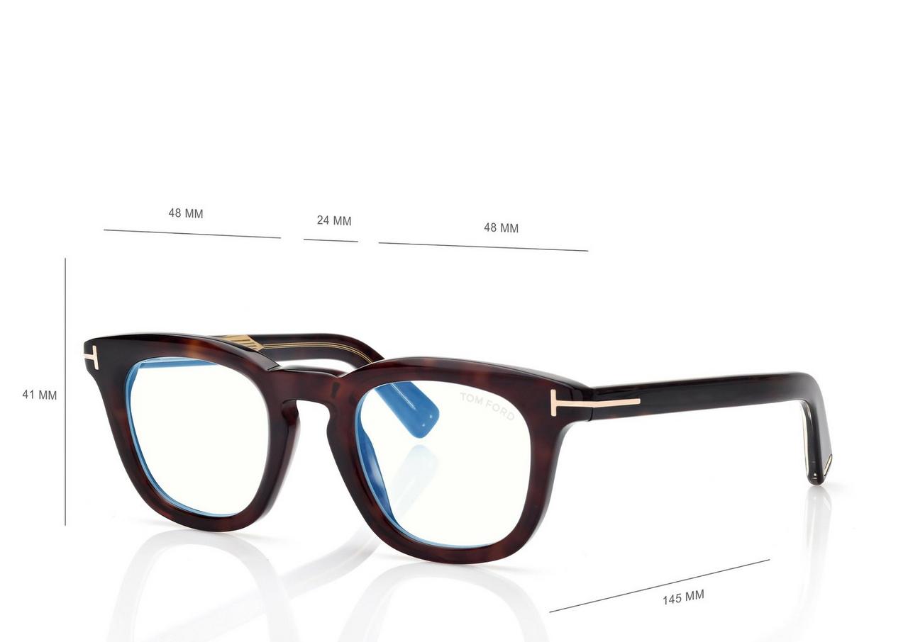 TOM FORD  DARK HAVANA ICON SQUARE SUNGLASSES