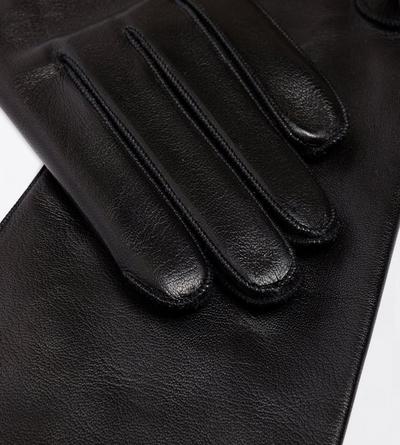 TOM FORD LEATHER BLACK SOFT NAPPA LEATHER LONG GLOVES