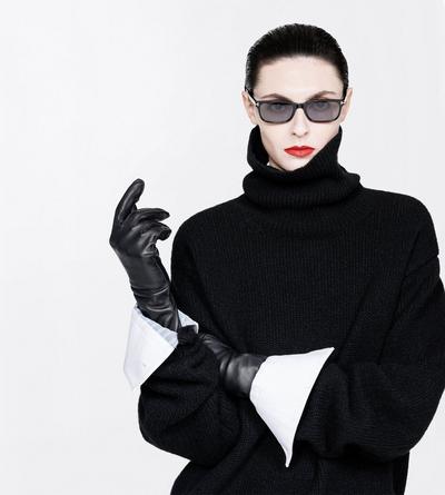 TOM FORD LEATHER BLACK SOFT NAPPA LEATHER LONG GLOVES