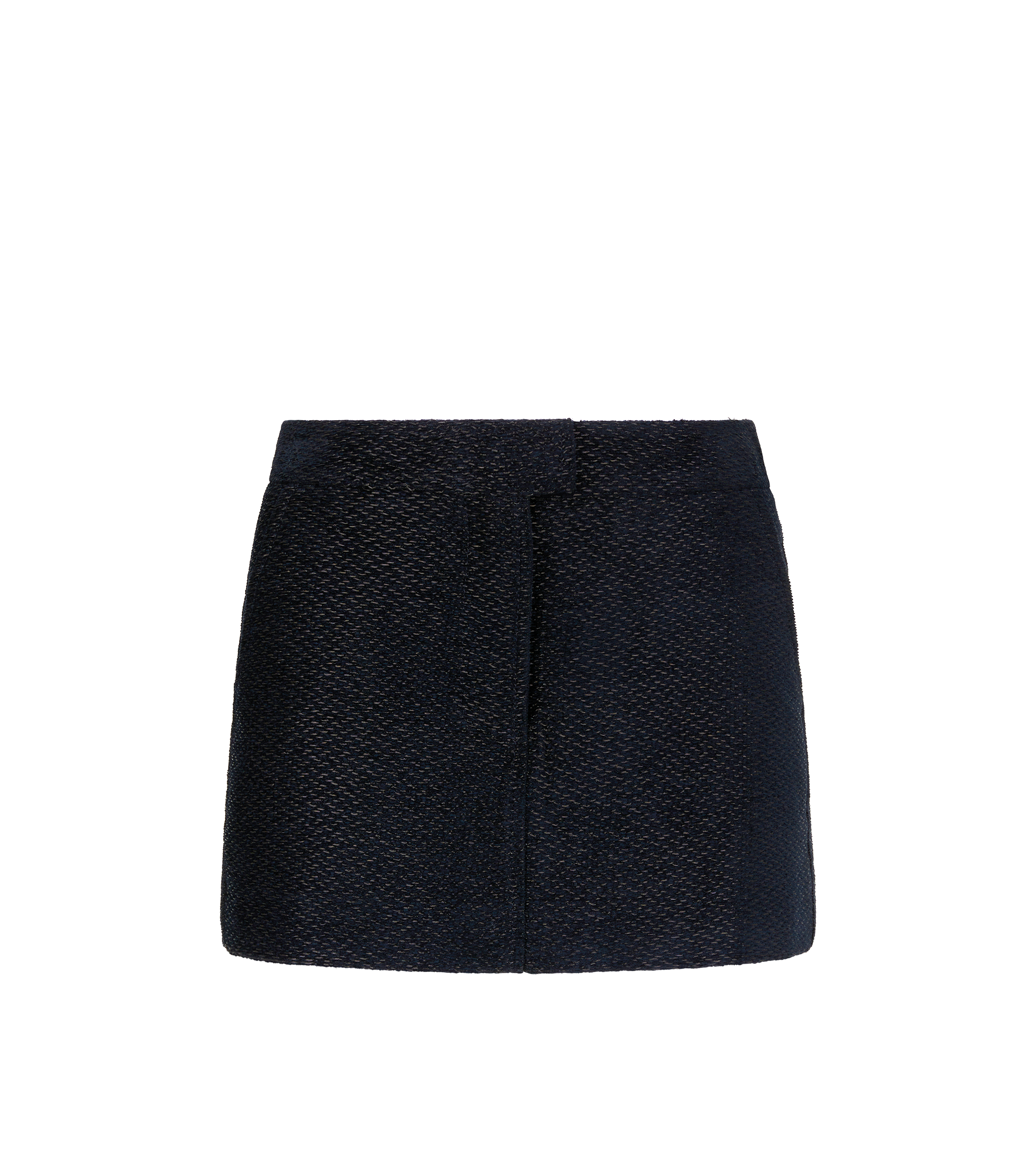 METALLIC SILK BLEND BOUCLE' TAILORED MINI SKIRT