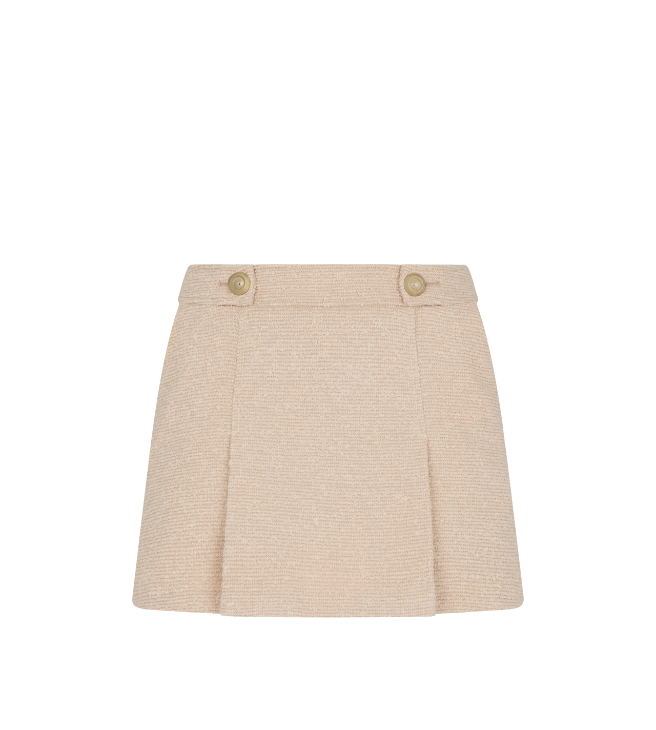 VIRGIN WOOL BOUCLE' PLEATED MINI SKIRT image number 0