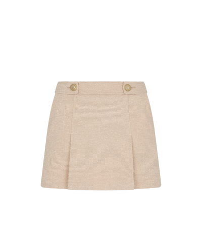 VIRGIN WOOL BOUCLE' PLEATED MINI SKIRT image number 0