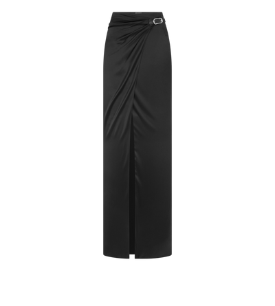 WRAP MAXI SKIRT WITH LEATHER BELT image number 0