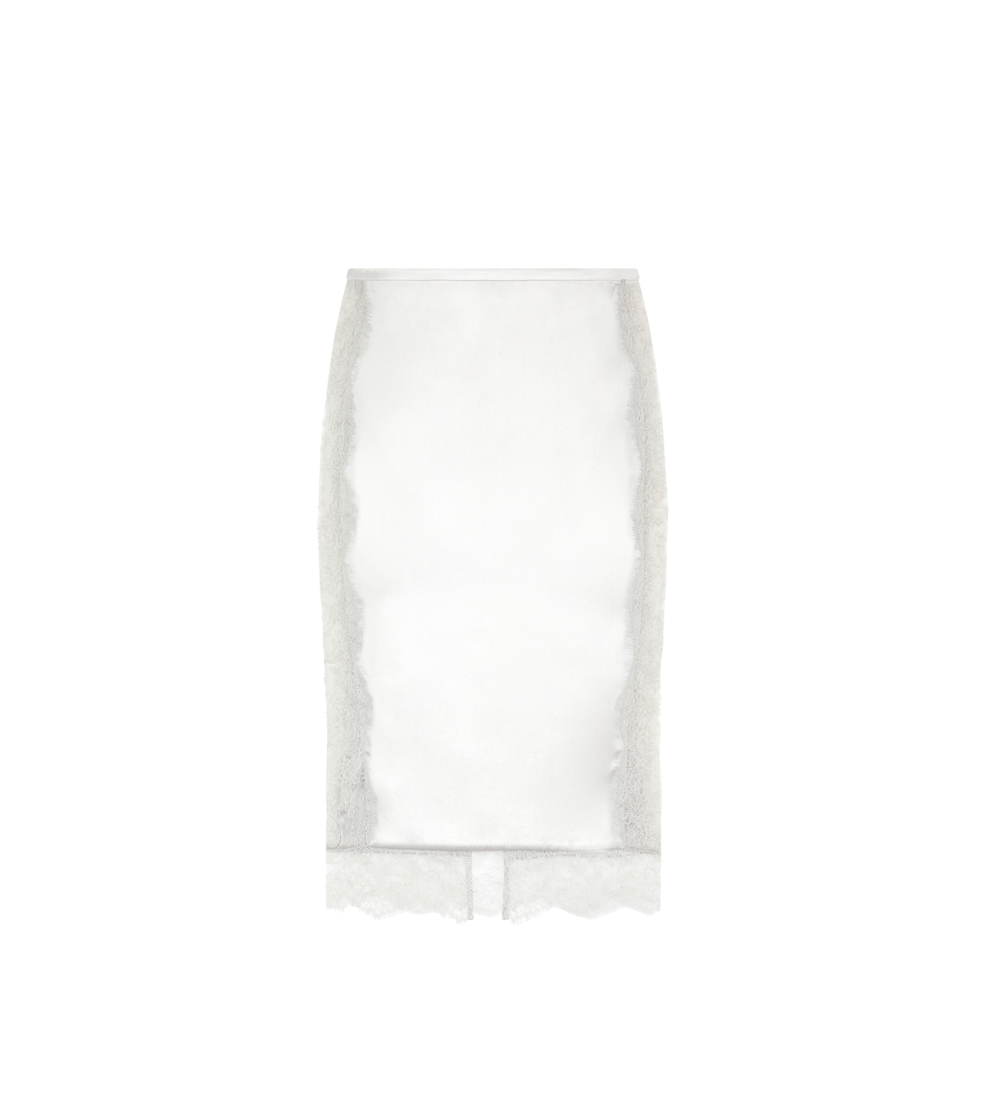 KNEE-LENGTH SKIRT WITH LACE INSERTS
