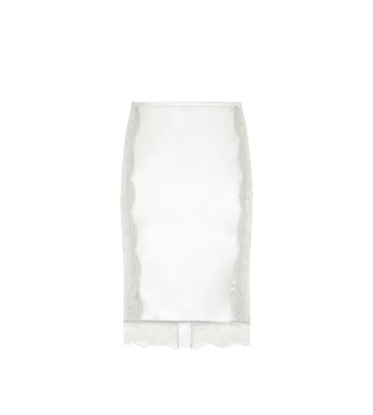 KNEE-LENGTH SKIRT WITH LACE INSERTS image number 0