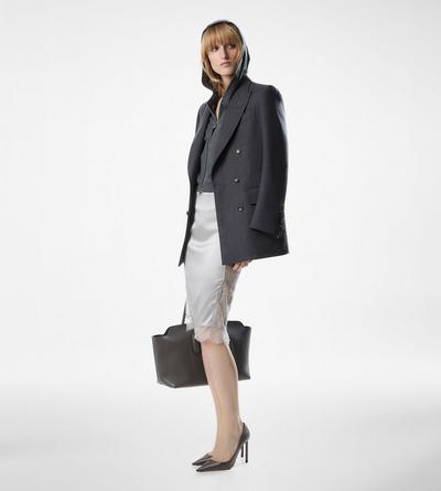 KNEE-LENGTH SKIRT WITH LACE INSERTS image number 2