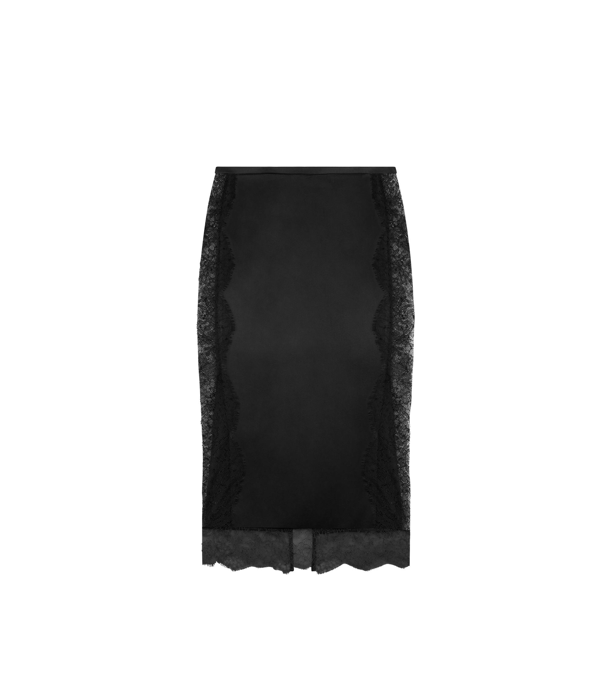 KNEE-LENGTH SKIRT WITH LACE INSERTS