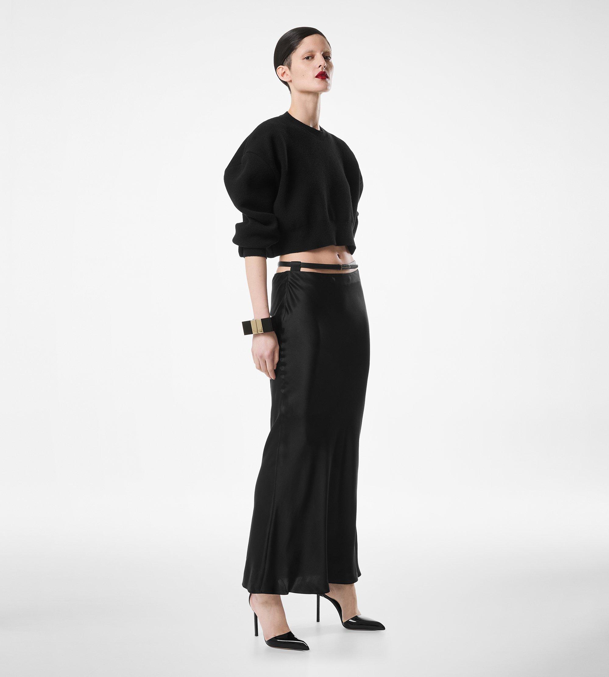 SILK SATIN ANKLE LENGTH BIAS SKIRT