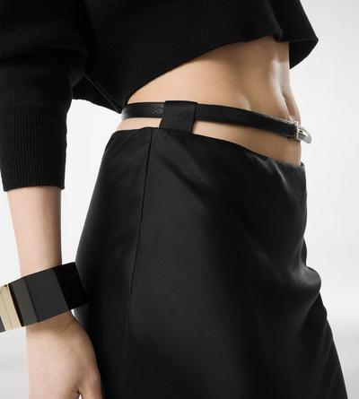 SILK SATIN ANKLE LENGTH BIAS SKIRT image number 1