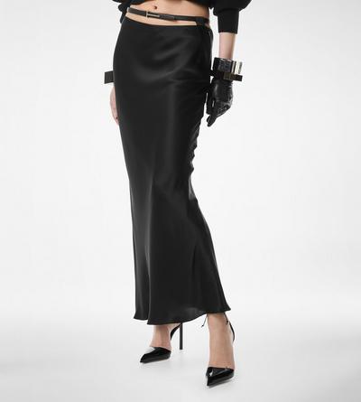 SILK SATIN ANKLE LENGTH BIAS SKIRT image number 3