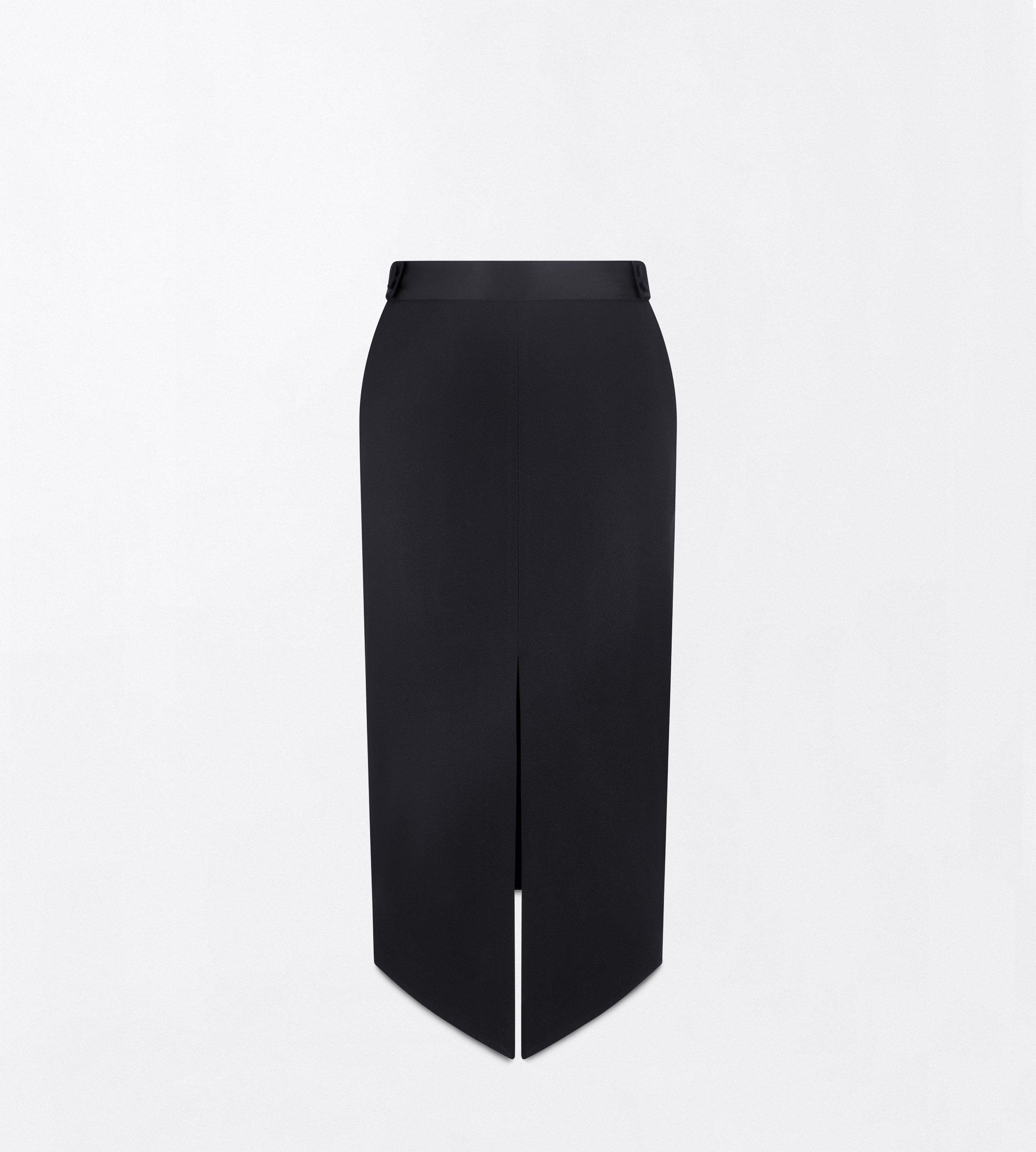 SATIN TAILORED TUXEDO PENCIL SKIRT WITH BUTTON DETAILS