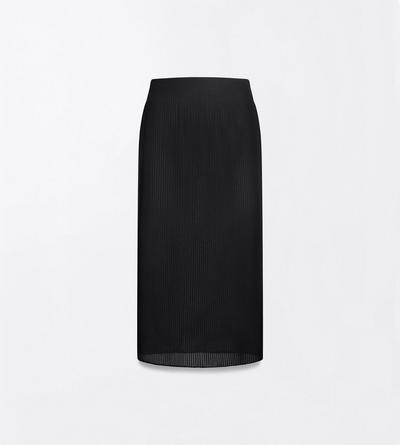 TOM FORD  BLACK CHIFFON MICRO PLISS&Eacute; SKIRT