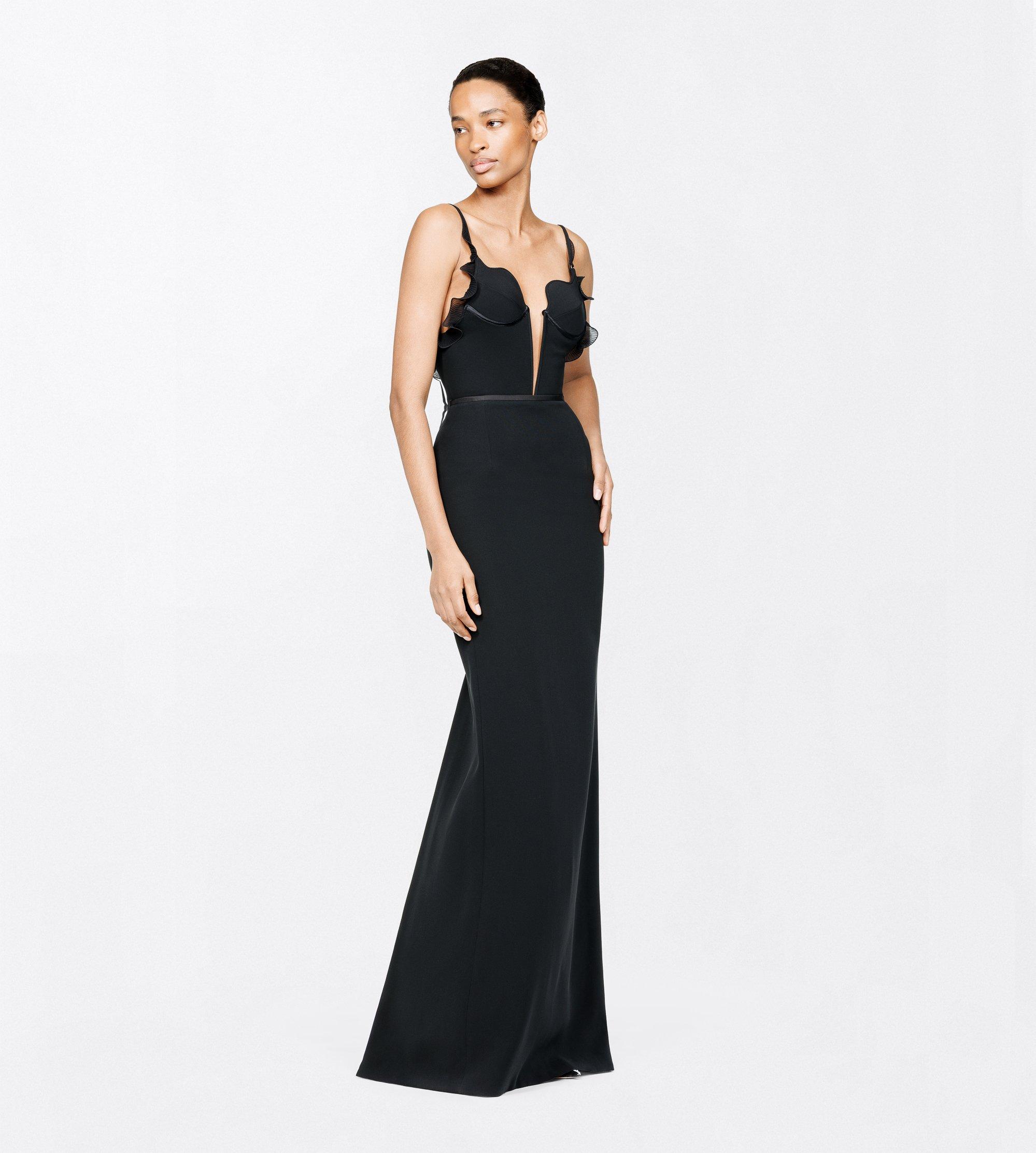 SILK CREPE HIGH WAIST FLOOR LENGTH FITTED SKIRT