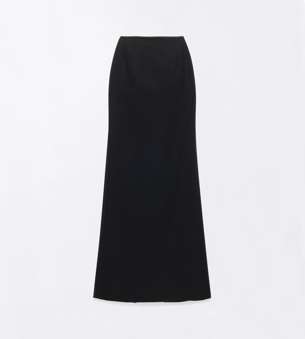 TOM FORD SILK BLACK SILK CREPE HIGH WAIST FLOOR LENGTH FITTED SKIRT