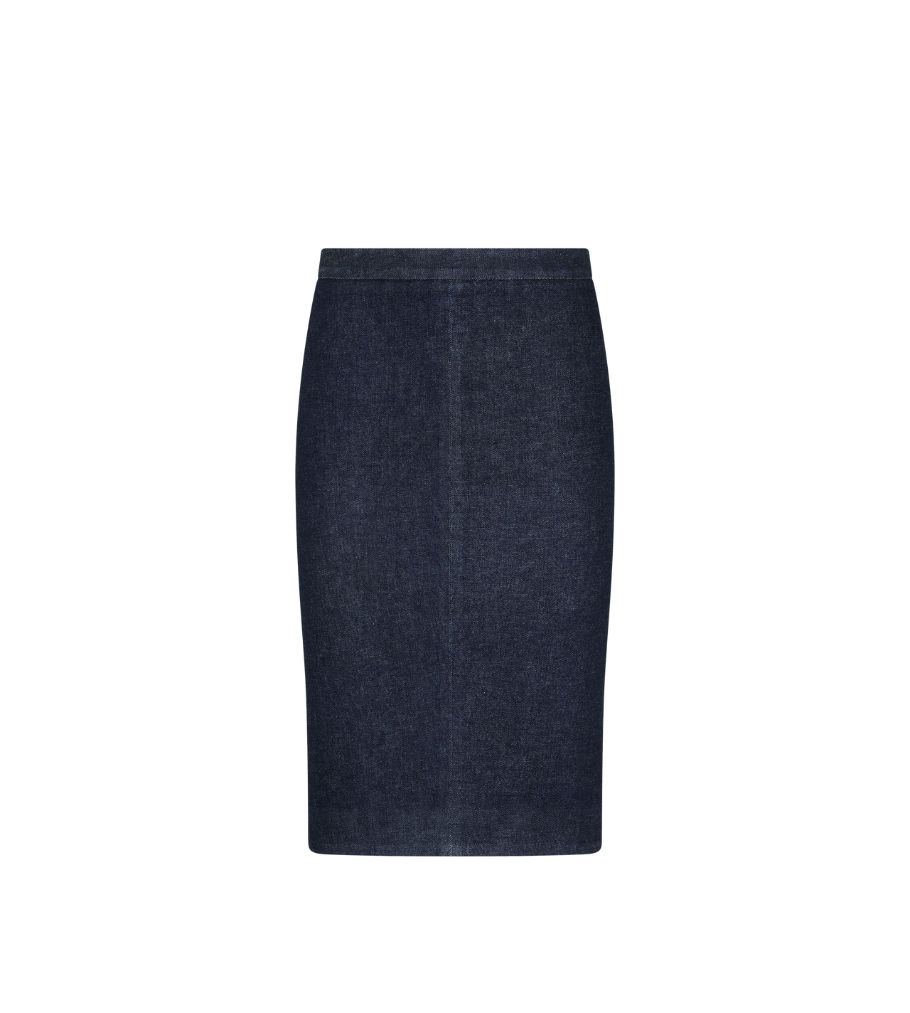 KNEE-LENGTH TAILORED DENIM SKIRT image number 0