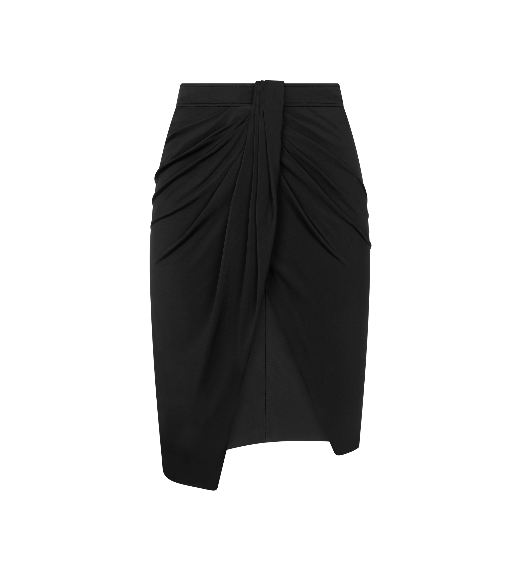 LUSTROUS JERSEY WRAP DRAPED SKIRT