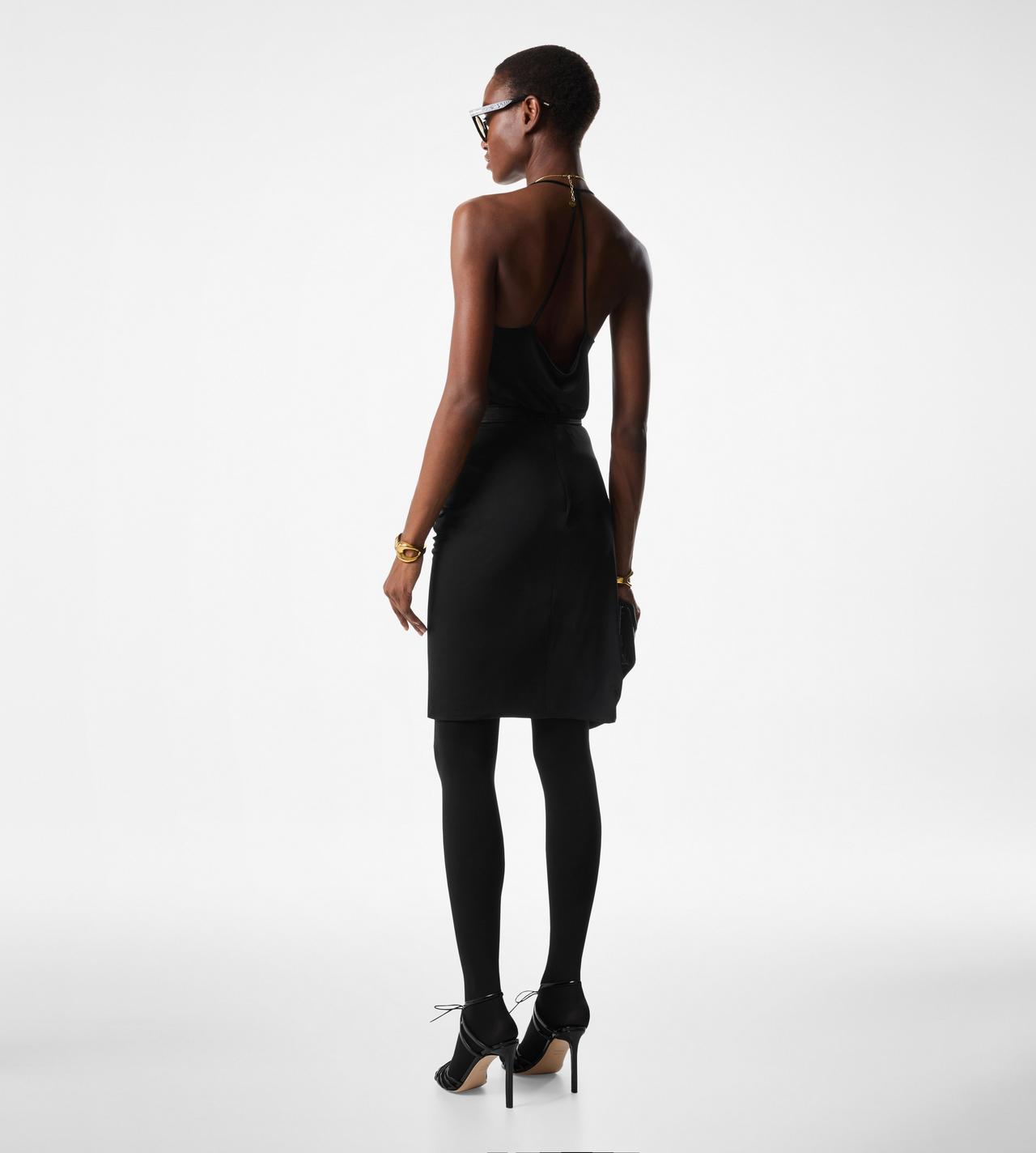 LUSTROUS JERSEY WRAP DRAPED SKIRT image number 2
