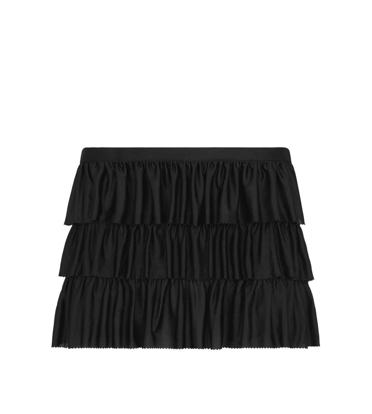 LUSTROUS JERSEY RUFFLED MINI SKIRT image number 0