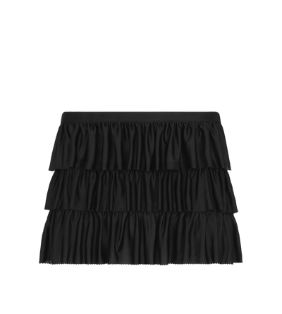 LUSTROUS JERSEY RUFFLED MINI SKIRT image number 0