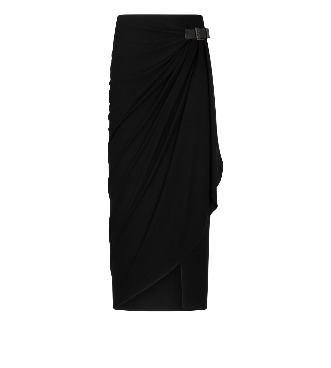 WRAP SKIRT WITH LEATHER DETAIL image number 0