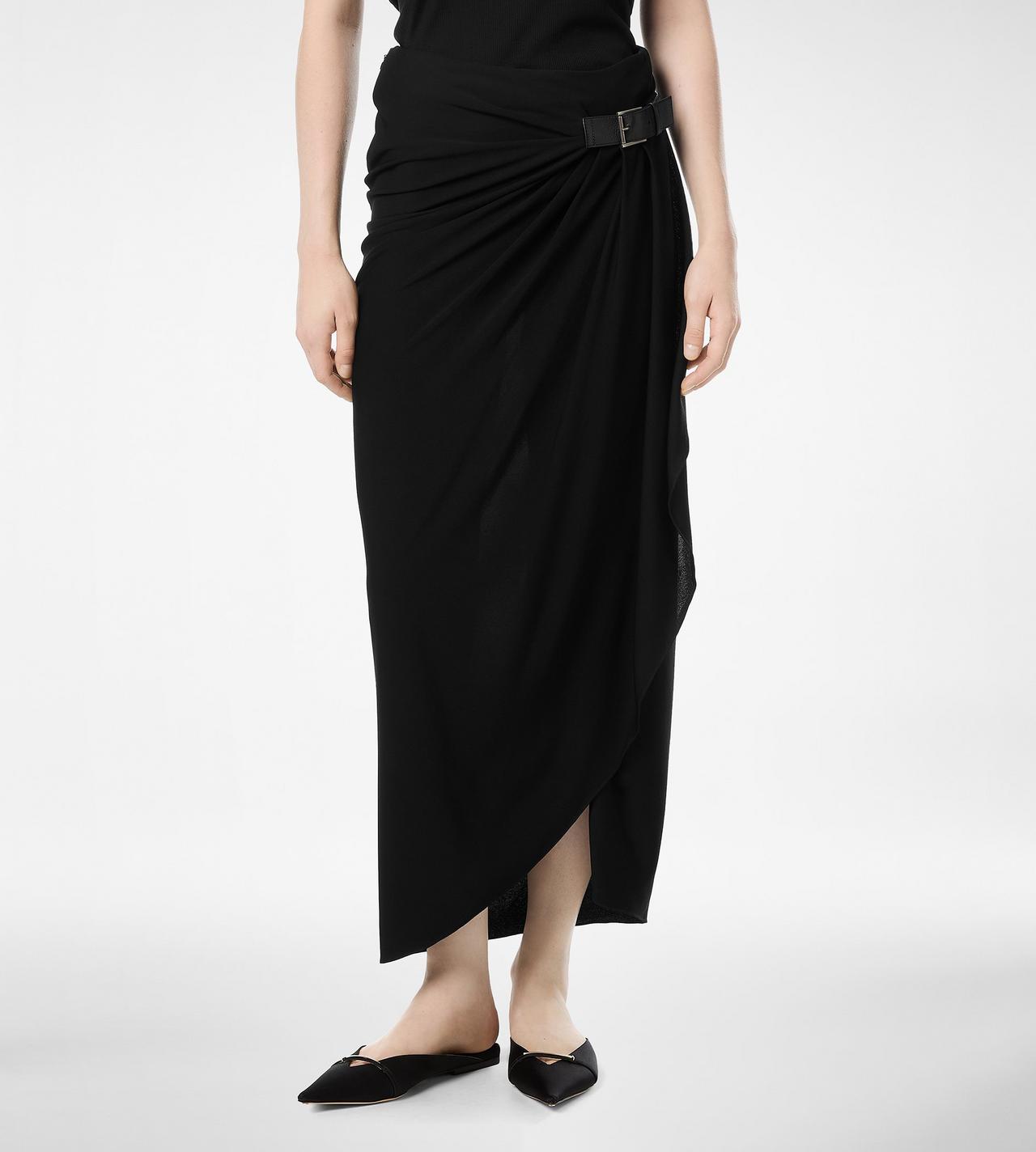 WRAP SKIRT WITH LEATHER DETAIL image number 3