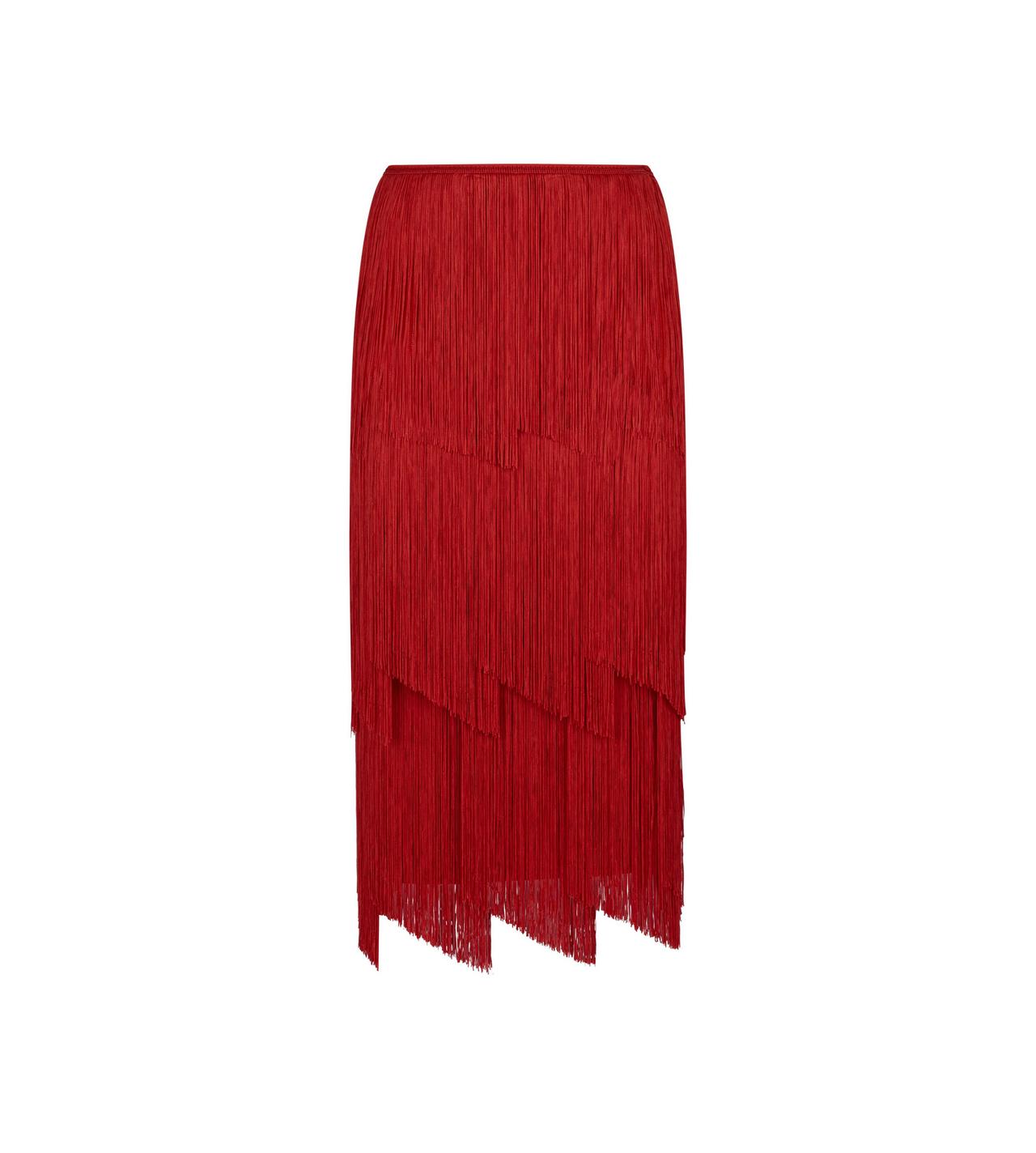 KNEE LENGTH FRINGE PENCIL SKIRT image number 0