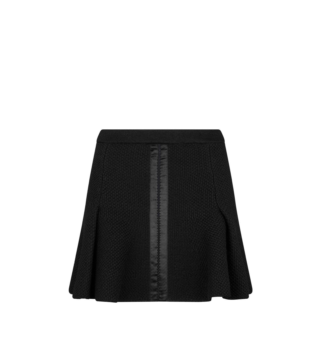 WEAVE STITCH SILK KNIT FLARED MINI SKIRT image number 0